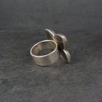 Chunky Vintage Sterling Dogwood Flower Ring Size 5.5