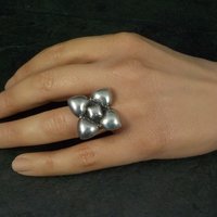 Chunky Vintage Sterling Dogwood Flower Ring Size 5.5