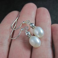 Simple Silver Plated Pearl Earrings