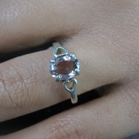 Estate Sterling Pink Tourmaline Ring Size 6.5