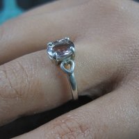 Estate Sterling Pink Tourmaline Ring Size 6.5