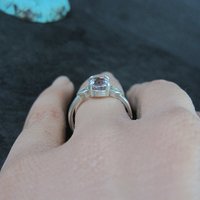 Estate Sterling Pink Tourmaline Ring Size 6.5