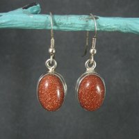 Estate Sterling Goldstone Earrings
