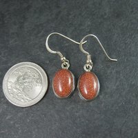 Estate Sterling Goldstone Earrings