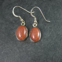 Estate Sterling Goldstone Earrings