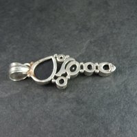 Estate Sterling Blue Goldstone Amethyst Pearl Pendant