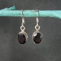 Estate Sterling Garnet Earrings