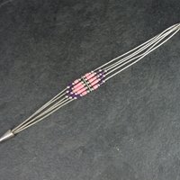Southwestern Liquid Silver Sugilite Rhodochrosite Bracelet 7 Inches