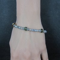 Sterling Crystal Toggle Bracelet 7.5 Inches