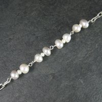 Estate Sterling Pearl Bracelet 7 Inches