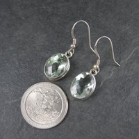 Estate Sterling Green Amethyst Earrings