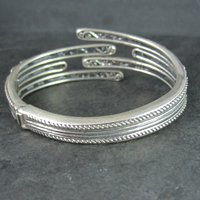 Estate Sterling Turquoise Clamper Bangle Bracelet 6.75 Inches