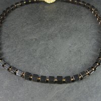 Estate Gold Filled Smoky Quartz Necklace 18.5 Inches Magnetic Clasp