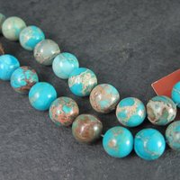 Round 8mm Blue Imperial Jasper Beads
