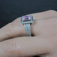 Vintage Sterling Pink Cz Cocktail Ring Size 8