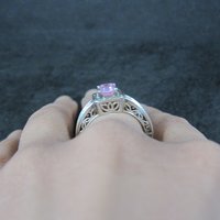 Vintage Sterling Pink Cz Cocktail Ring Size 8