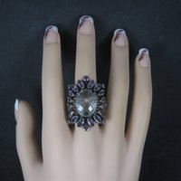 Large Nicky Butler Sterling Ring Amethyst Prasiolite Size 8 Limited Edition