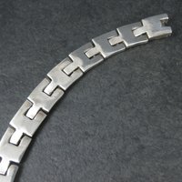Heavy Vintage Mexican Sterling Link Necklace Choker 16 "