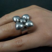 Chunky Vintage Sterling Dogwood Flower Ring Size 5.5