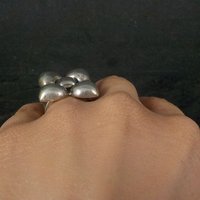 Chunky Vintage Sterling Dogwood Flower Ring Size 5.5