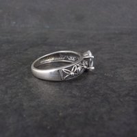 Vintage Sterling Filigree Cz Solitaire Ring Size 8