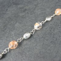 Vintage Sterling Art Glass Sun Bracelet 7.25"