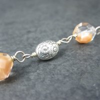 Vintage Sterling Art Glass Sun Bracelet 7.25"