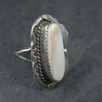 Southwestern Sterling Mother of Pearl Ring Size 6.75