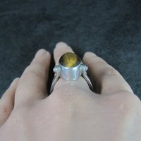 Vintage Sterling Tigers Eye Ring Size 9
