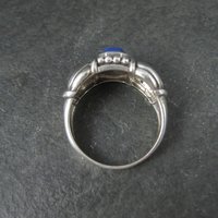 Vintage Sterling Faux Lapis Ring Size 14