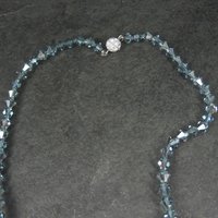 Blue Austrian Crystal Bead Necklace 17 Inches
