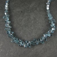 Blue Austrian Crystal Bead Necklace 17 Inches