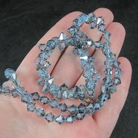 Blue Austrian Crystal Bead Necklace 17 Inches