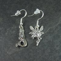 Asymmetrical Mermaid Fairy Earrings Sterling Silver Earwires