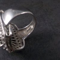 Vintage Sterling Turquoise White Topaz Ring Size 6