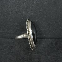 Vintage Mexican Sterling Onyx Ring Size 4.5