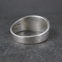 Vintage Mexican Sterling Onyx Inlay Ring Sizes 12.5 and 13.25