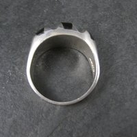 Vintage Mexican Sterling Onyx Inlay Ring Sizes 12.5 and 13.25
