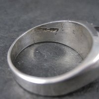 Vintage Mexican Sterling Onyx Inlay Ring Sizes 12.5 and 13.25