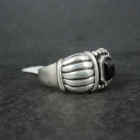 Vintage Gothic Sterling Onyx Ring New Old Stock Multiple Sizes Available