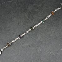 Sterling Crystal Toggle Bracelet 7.5 Inches