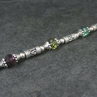 Sterling Crystal Toggle Bracelet 7.5 Inches
