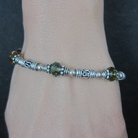 Sterling Crystal Toggle Bracelet 7.5 Inches