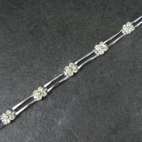 Vintage Sterling Yellow Cz Flower Bracelet 7.25 Inches