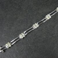 Vintage Sterling Yellow Cz Flower Bracelet 7.25 Inches