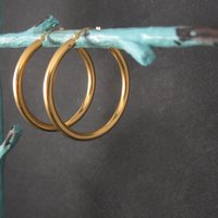 Estate 14K Gold Latchback Hoop Earrings