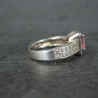 Vintage Sterling Pink Cz Cocktail Ring Size 8