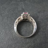 Vintage Sterling Pink Cz Cocktail Ring Size 8