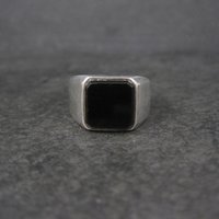 Vintage Mens Sterling Onyx Ring Size 9