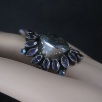 Large Nicky Butler Sterling Ring Amethyst Prasiolite Size 8 Limited Edition